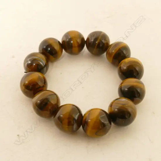 12 TIGER'S EYE MALA BEAD BRACELET
