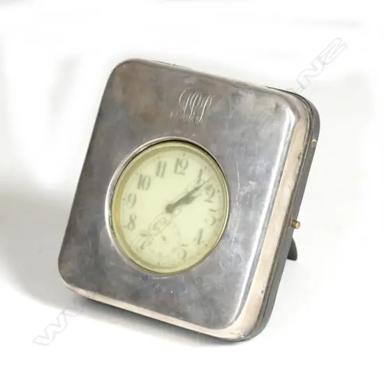 A silver and Morocco leather watch holder