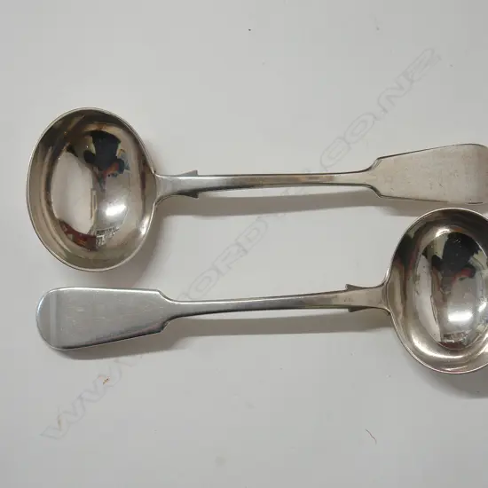 A pair of Victorian silver sauce ladles