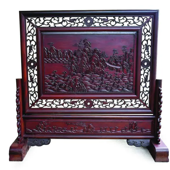 A good Chinese rosewood carved room stand