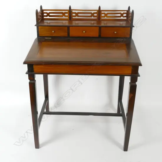 A lady's good quality mahogany and lignum vitae writing desk