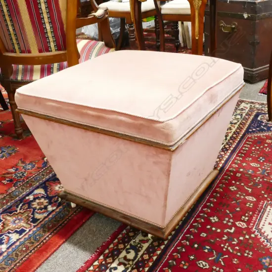 A late Victorian square form box ottoman