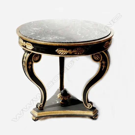 A marble top French style occasional table