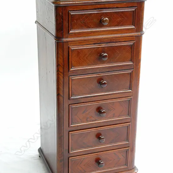 A 19thC French six-drawer side cabinet