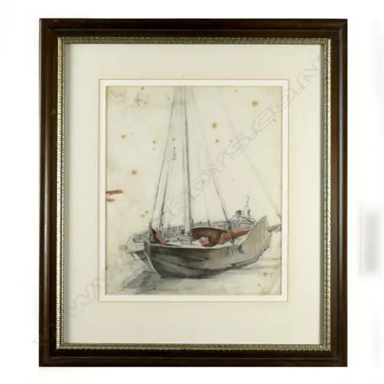 Petrus Van der Velden 'Study of a Sailboat'