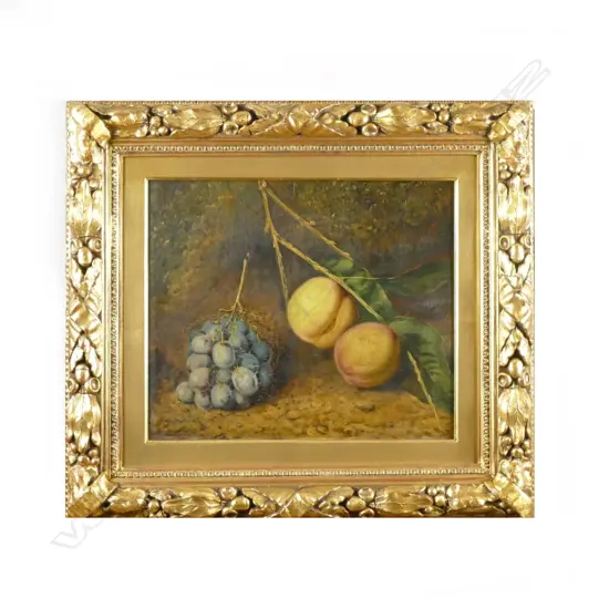 A 19thC artist unknown 'Still Life' (peaches and grapes)