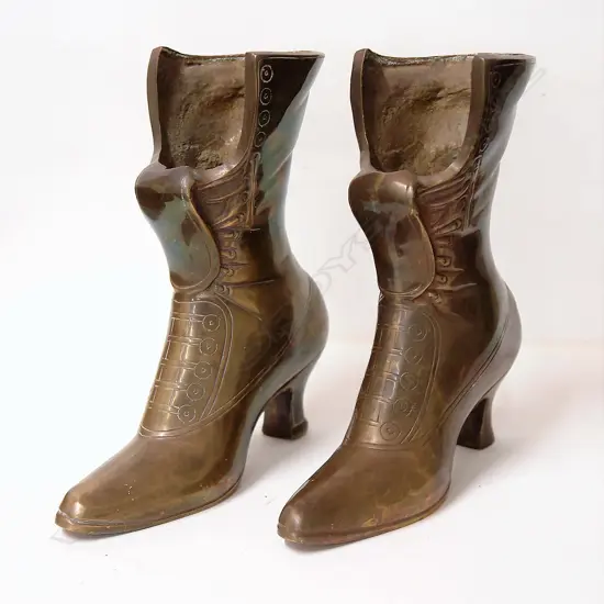 A pair of brass Victorian style lady's boots