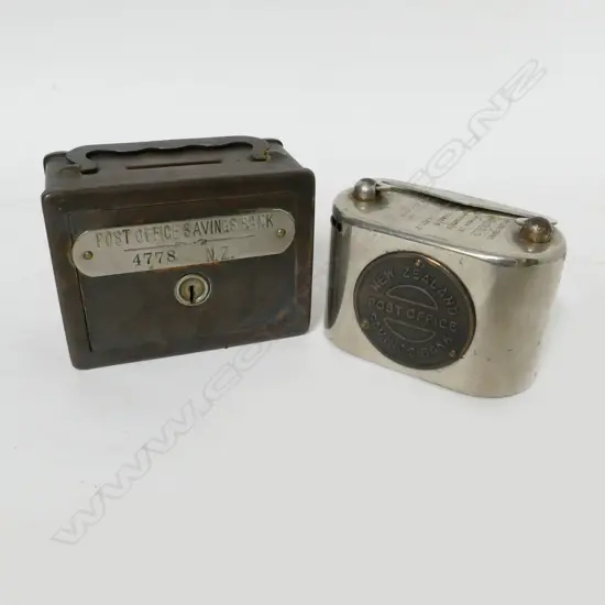 Two early 1900s N.Z. Post money boxes