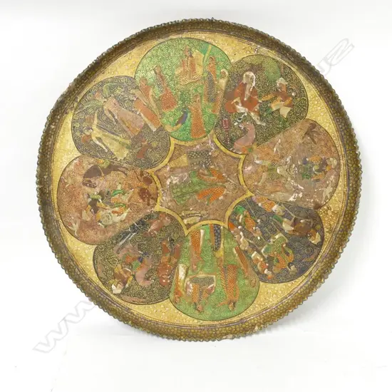 A 19thC Indian papier mâché tray