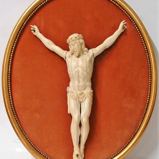 A quality 17thC Flemish carved ivory Christ figure
