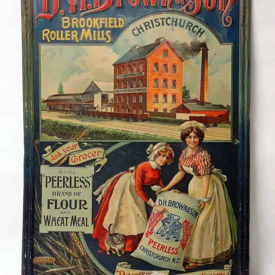 A good vintage tin sign for D.H. Brown & Son