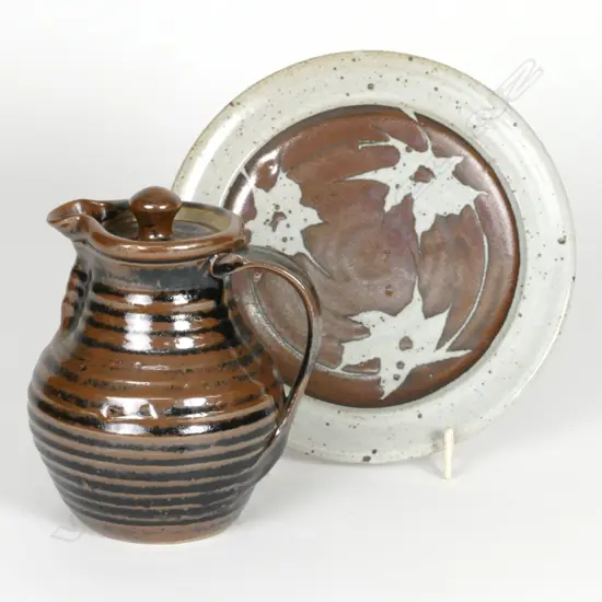 Warren Tippett early coffee pot and plate