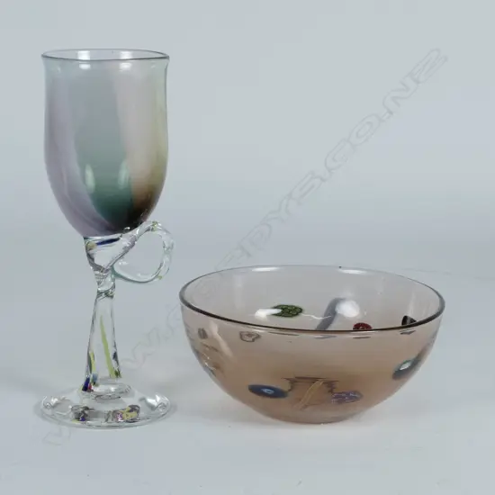 A Peter Viesnik glass goblet