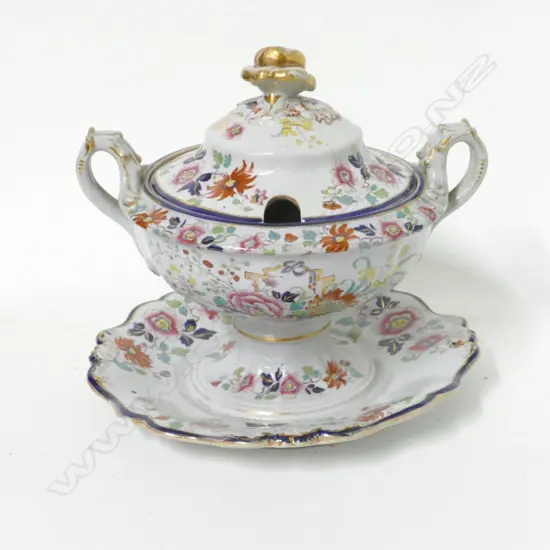 A 19thC Mason's Ironstone sauce tureen and stand
