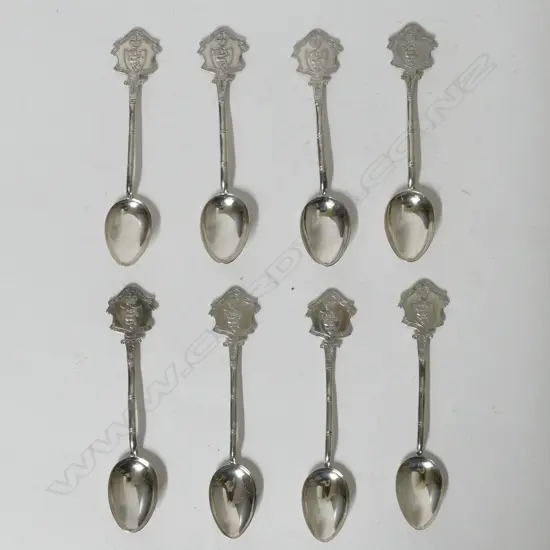 A set of eight vintage Hong Kong silver teaspoons