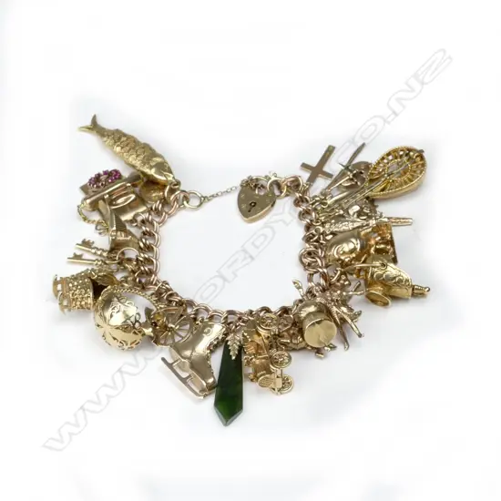 A 9ct. gold charm bracelet