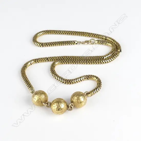 A 19thC 15ct. yellow gold necklace