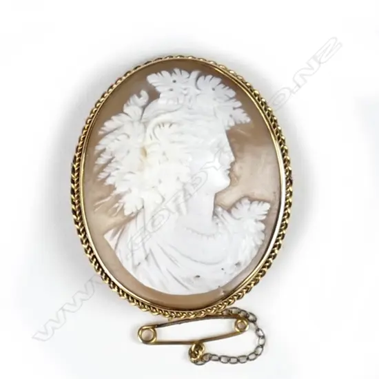 A Victorian 9ct. gold and cameo brooch