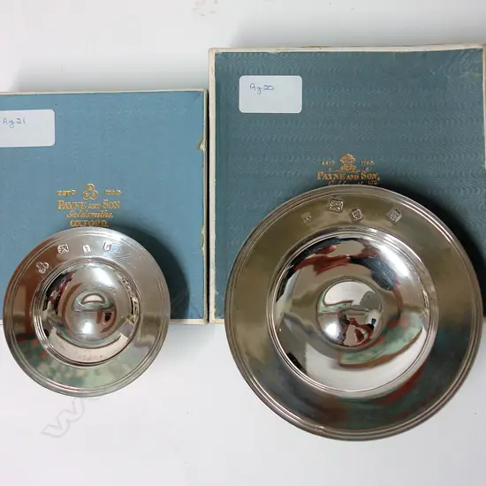 Two silver 'Armada' dishes