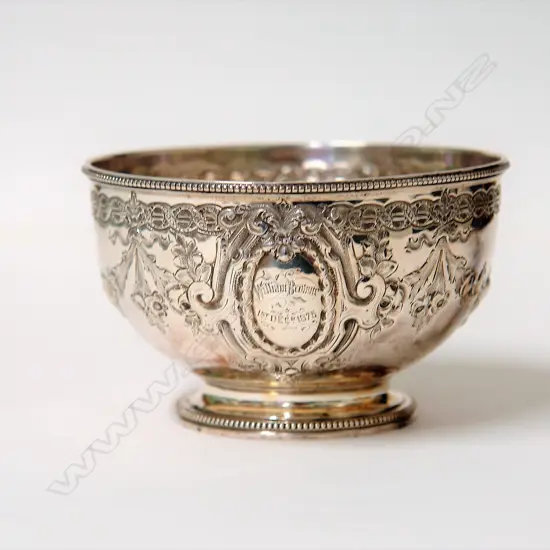 A Victorian silver sugar bowl