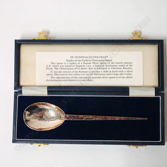A silver replica of the 'Earliest Christening Spoon'