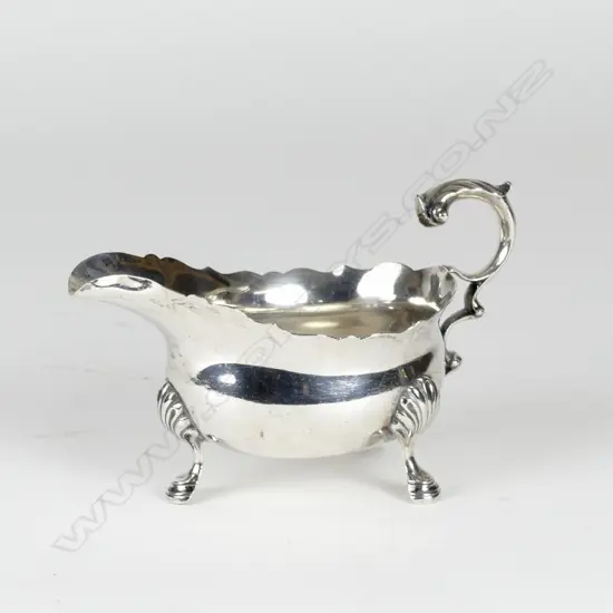 A silver sauce boat