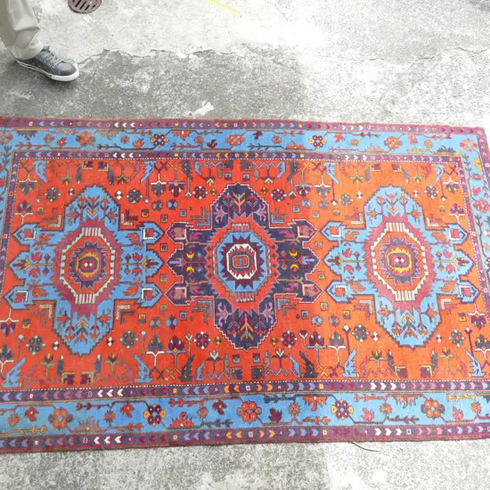 A hand knotted Persian Afshar rug