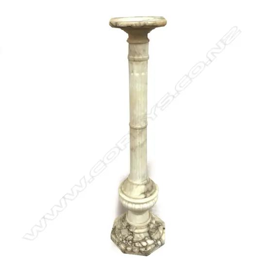 An Edwardian alabaster torchere stand
