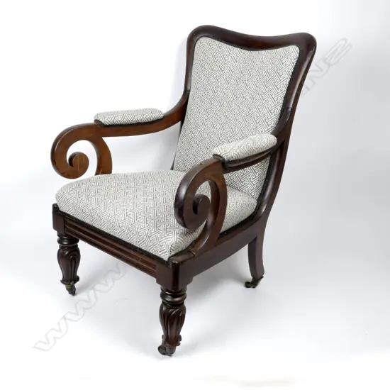 A Regency mahogany library chair