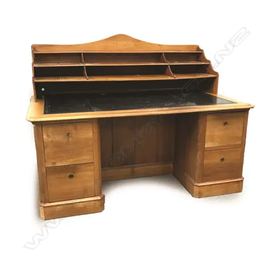 A large European walnut desk