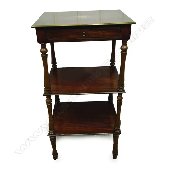 A late 19thC French mahogany étagère