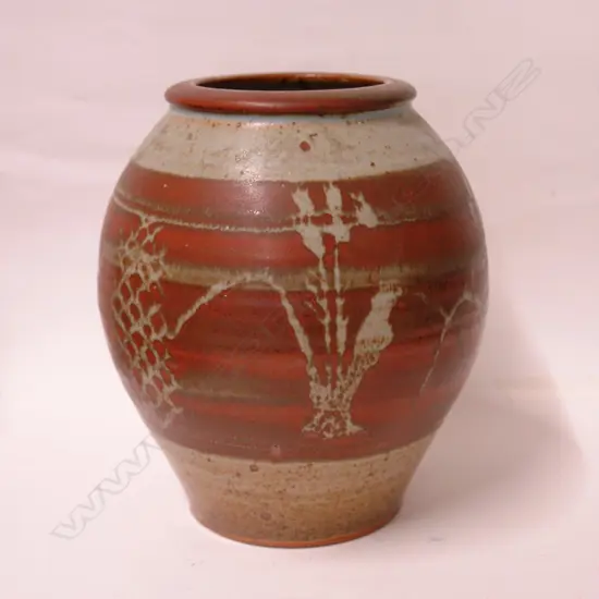 Peter Stichbury wax resist ovoid vase