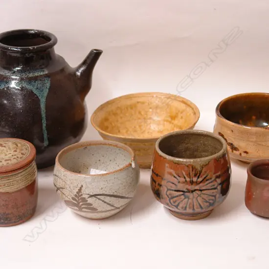 Six international pottery pieces