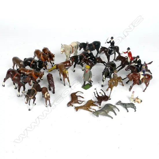 A selection of assorted vintage cast metal animals