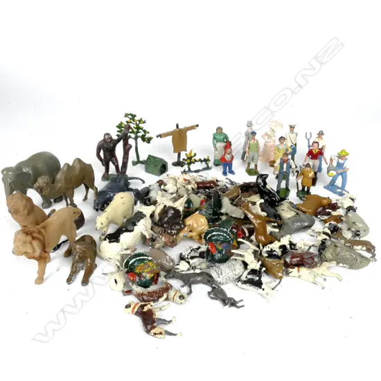 A selection of vintage cast metal animals