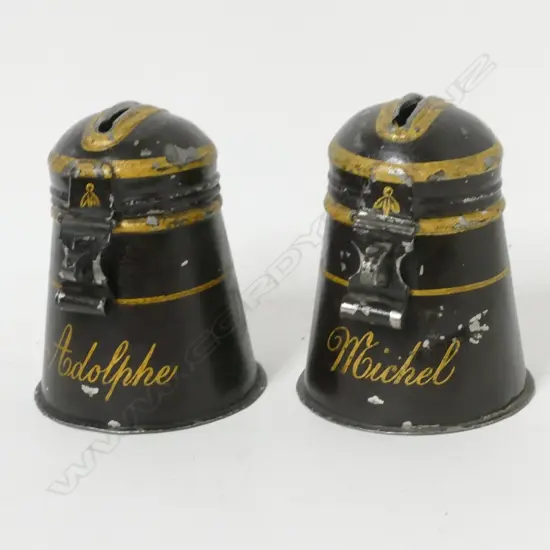 A pair of vintage French money boxes