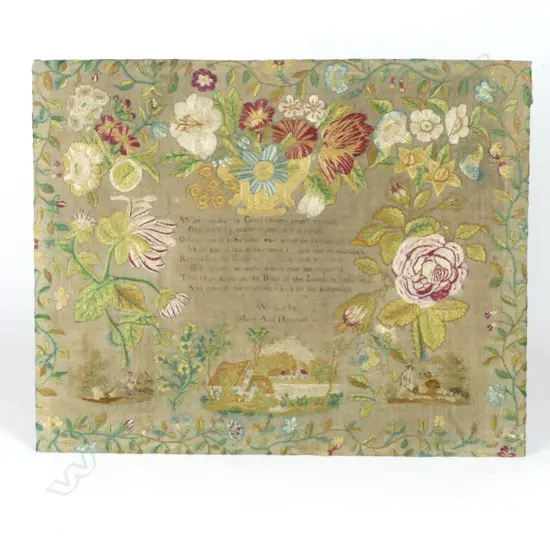 An early 19thC satin stitch sampler
