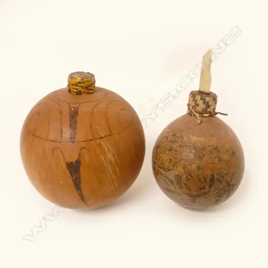 Two small lime gourds from the Trobriand Islands