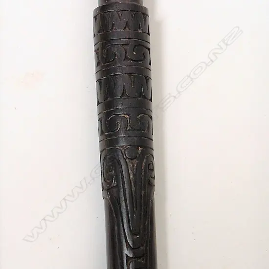 A vintage Trobriand Islands carved hardwood walking stick