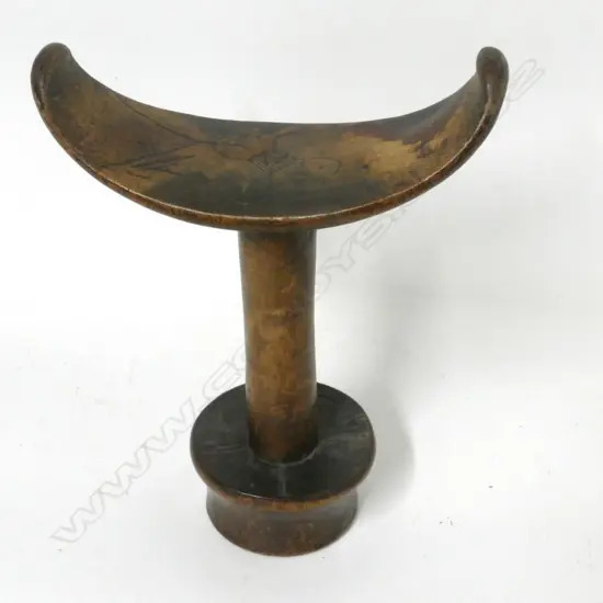 A North African wooden headrest