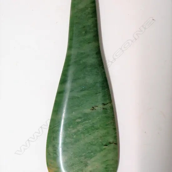 A N.Z. greenstone 20thC Maori carved mere