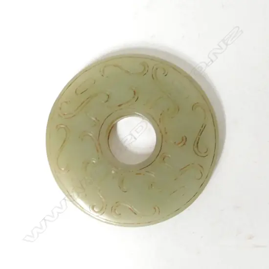 A Chinese jade bi disc