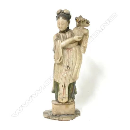 A 19thC Chinese soapstone figure