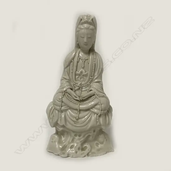 A 19thC Chinese blanc de chine figure of Kuanyin