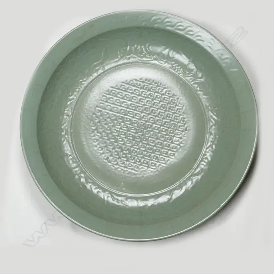 A large Thai celadon shallow bowl