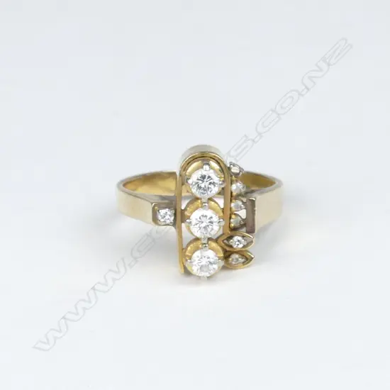 A 14ct. gold and diamond ring