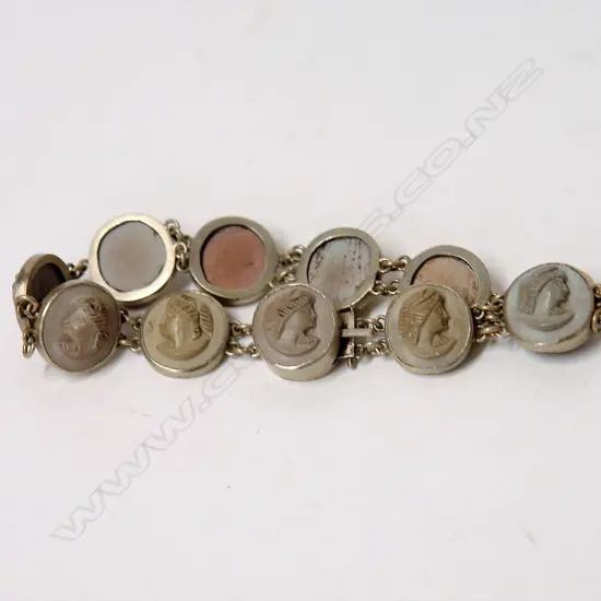 A late 19thC Italian lava cameo bracelet
