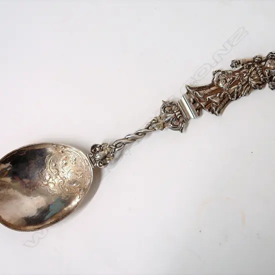 An impressive 19thC Dutch large silver spoon