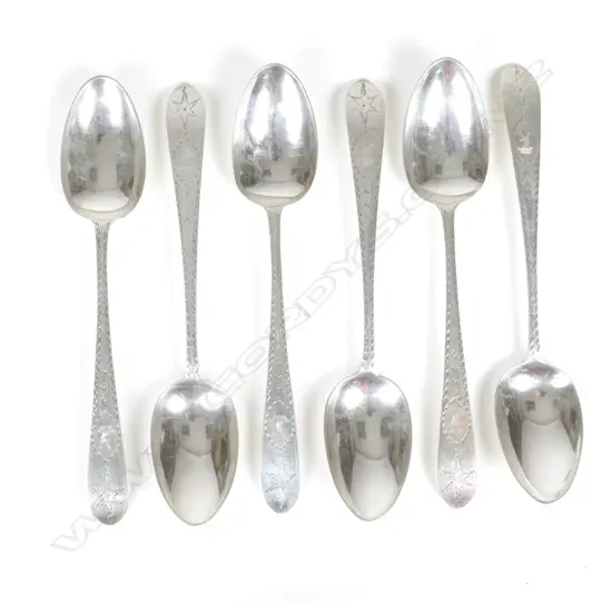 Six George III Irish silver teaspoons