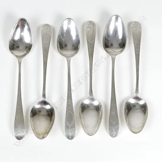 Six Irish silver teaspoons